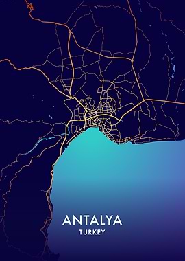 Antalya, Turkey City Map
