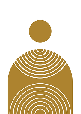 Abstract Geometric Art in Gold and White