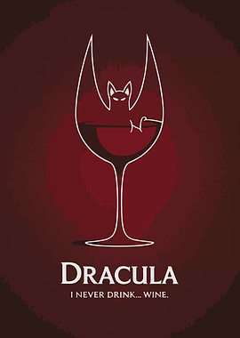 Dracula Wine Glass Bat Silhouette