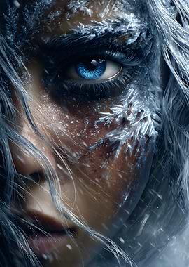 Icy Blue Eye Portrait