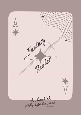 Bookish Fantasy Reader Ace Card Design