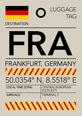 FRA Frankfurt, Germany Airport Luggage Tag