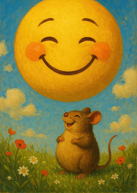 Happy Mouse and Smiling Sun