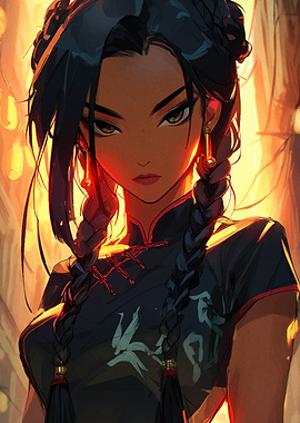 Anime Girl in Traditional Chinese Dress