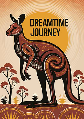 Dreamtime Journey Kangaroo Art