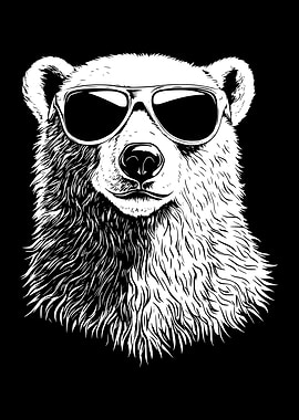 Cool Polar Bear with Sunglasses
