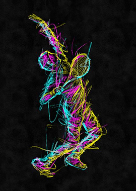 Abstract Tennis Player Art