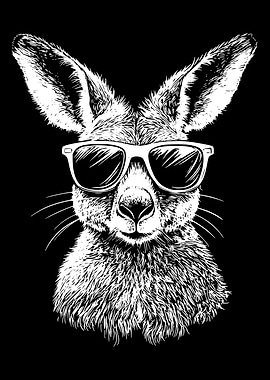Cool Kangaroo with Sunglasses