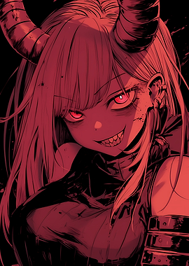 Red Devil Girl Anime Style