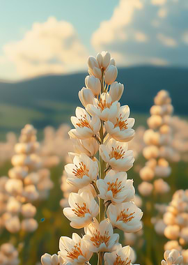 White Flowers in a Field