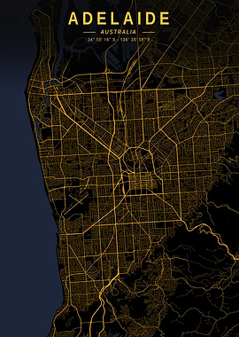 Adelaide Golden City Map