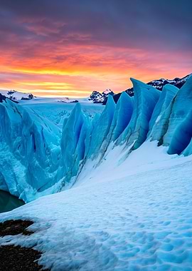 Glacier at Sunset