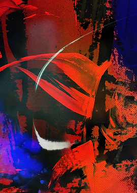 Abstract Red and Blue Brushstrokes