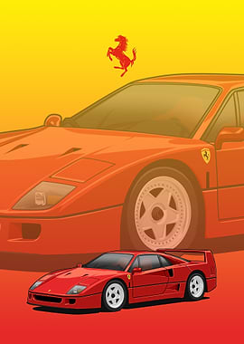 Ferrari F40 Poster