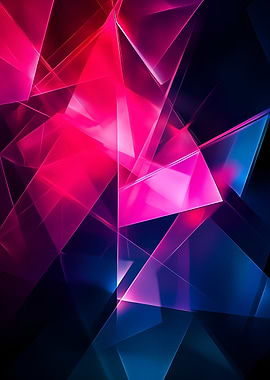 Abstract Pink and Blue Geometric Design