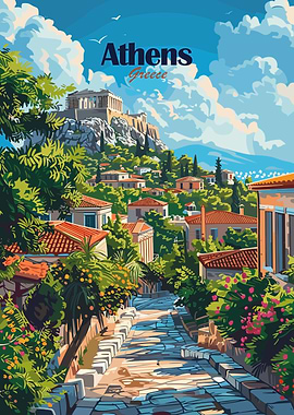 Athens Greece Travel Poster
