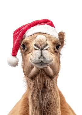 Christmas Camel with Santa Hat
