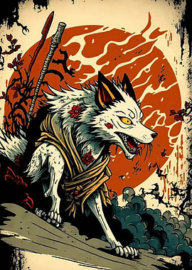 Japanese Fox Spirit Illustration