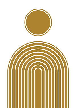 Abstract Geometric Art with Circle and Arches