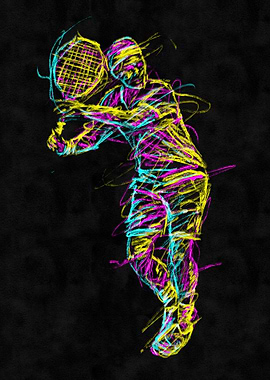 Abstract Tennis Player Art