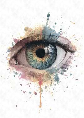 Watercolor Eye Anatomy Art