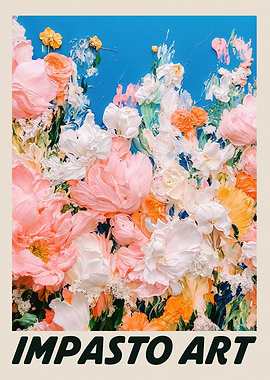 Maximalist Wall Art Floral Print Botanical Wall Art Oil Painting dopamine decor Abstract Art Pink Impasto Art