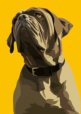 Mastiff Dog Portrait Cute Minimalist Art illustration