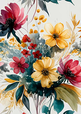 Watercolor Floral Arrangement