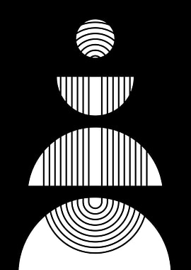 Abstract Black and White Geometric Shapes