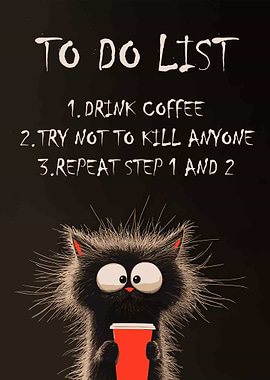 Funny Cat To-Do List Coffee