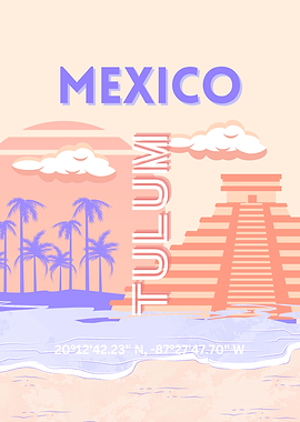 Mexico Tulum Travel Poster