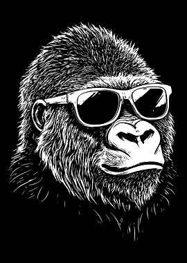 Cool Gorilla with Sunglasses