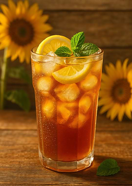 Iced Tea with Lemon and Mint