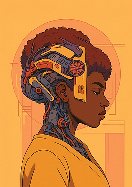 Cyborg Woman Portrait