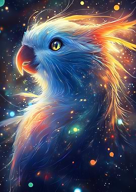 Cosmic Parrot Portrait