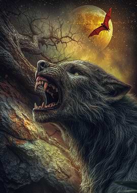 Werewolf Howling at the Moon