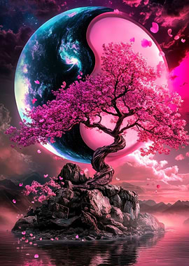 Yin Yang Cherry Blossom Tree