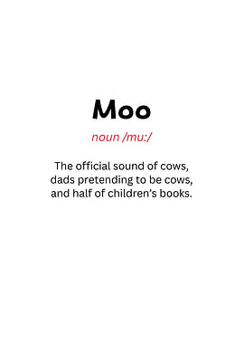 Moo Definition Funny Text Art