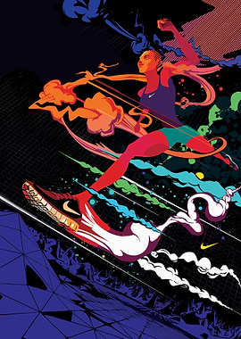 Dynamic Runner with Nike Branding