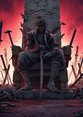 Warrior King Throne Swords