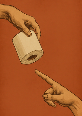 Toilet Paper Creation of Adam Parody
