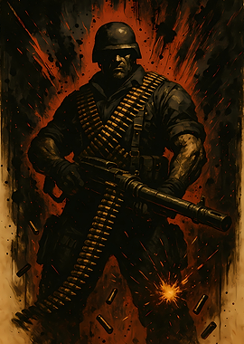 Bulletstorm Titan Soldier with Machine Gun in Action