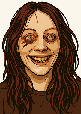 Creepy Woman Smiling Portrait