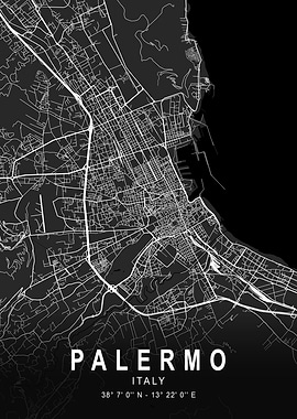 Palermo Dark Map