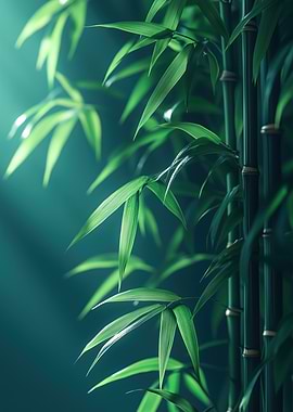 Lush Green Bamboo Forest