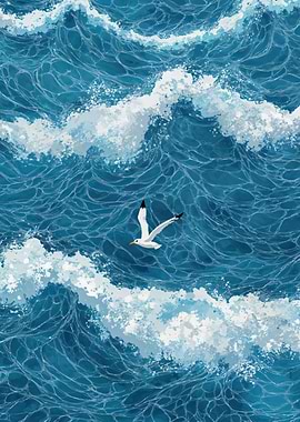 Japanese Art Navy Blue Wall Art Japandi Poster Mid century Modern Print Ocean Wall art Blue printable Wall Art Wabi Sabi Poster Gift for Him