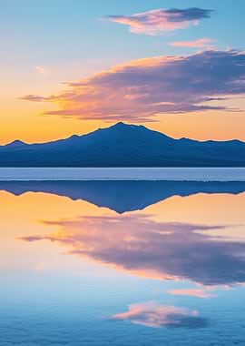 Mountain Reflection at Sunset