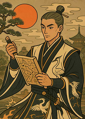 Japanese Samurai Map Reader