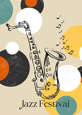 Jazz Festival Saxophone Poster