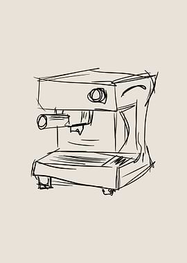 Espresso Machine Line Art